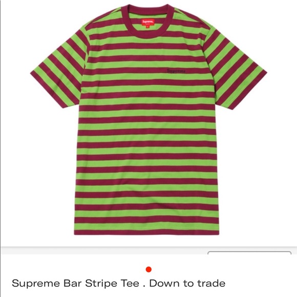 Supreme Bar Striped T - Shirt 100% Authentic - Picture 5 of 5